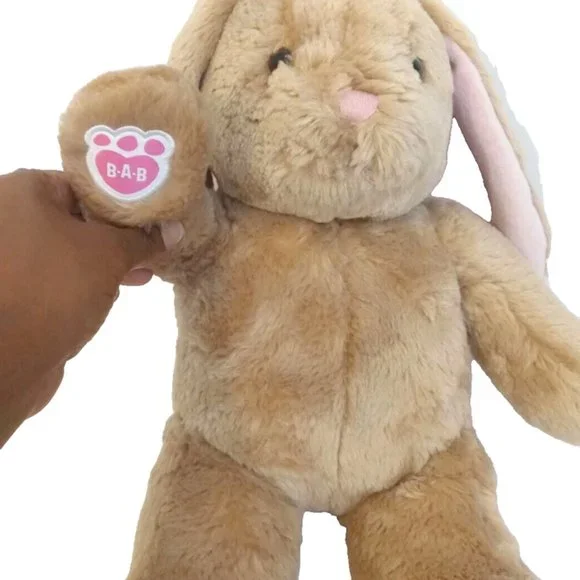 Build A Bear Plush Stuffed Animal Brown Rabbit Pink Floppy Ears Feet 16" Soft - Picture 6 of 6